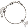 Silver Plated Super Mini Simple Cross - Silver Plated Twist Rope Bead Charm Dangle with Mini Year 2026 on a large hole bead bracelet Jewelry Ideas and Examples