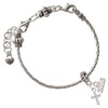 Silver Plated Small White Crystal Cross - Silver Plated Twist Rope Bead Charm Dangle with Mini Year 2026 on a large hole bead bracelet Jewelry Ideas and Examples