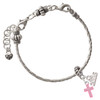 Silver Plated Small Pink Crystal Cross - Silver Plated Twist Rope Bead Charm Dangle with Mini Year 2026 on a large hole bead bracelet Jewelry Ideas and Examples