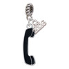 Silver Plated Black Telephone - Silver Plated Twist Rope Bead Charm Dangle with Mini Year 2026: Year to Remember Jewelry Gift - Celebrations