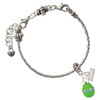 Lime Green Easter Egg with Color Crystal Band - Silver Plated Twist Rope Bead Charm Dangle with Mini Year 2026 on a large hole bead bracelet Jewelry Ideas and Examples