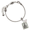 Silver Plated Pebble Border Initial - & - Silver Plated Twist Rope Bead Charm Dangle with Mini Year 2026 on a large hole bead bracelet Jewelry Ideas and Examples
