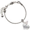 Silver Plated Large ''Daughter'' Heart with Clear Crystal - Silver Plated Twist Rope Bead Charm Dangle with Mini Year 2026 on a large hole bead bracelet Jewelry Ideas and Examples