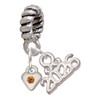 Silver Plated Mini November - Yellow Crystal Heart - Silver Plated Twist Rope Bead Charm Dangle with Mini Year 2026: Year to Remember Jewelry Gift - Celebrations
