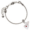 Silver Plated Large January - Maroon Crystal Heart - Silver Plated Twist Rope Bead Charm Dangle with Mini Year 2026 on a large hole bead bracelet Jewelry Ideas and Examples