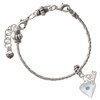 Silver Plated Large March - Hot Blue Crystal Heart - Silver Plated Twist Rope Bead Charm Dangle with Mini Year 2026 on a large hole bead bracelet Jewelry Ideas and Examples