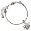 Silver Plated Pebble Heart - Silver Plated Twist Rope Bead Charm Dangle with Mini Year 2026 on a large hole bead bracelet Jewelry Ideas and Examples