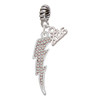 Silver Plated Large Clear AB Crystal Lightning Bolt - Silver Plated Twist Rope Bead Charm Dangle with Mini Year 2026: Year to Remember Jewelry Gift - Celebrations