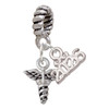Silver Plated Mini Caduceus - Silver Plated Twist Rope Bead Charm Dangle with Mini Year 2026: Year to Remember Jewelry Gift - Celebrations