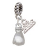 Silver Plated Small Boxing Glove - Silver Plated Twist Rope Bead Charm Dangle with Mini Year 2026: Year to Remember Jewelry Gift - Celebrations