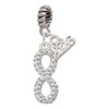 Silver Plated Crystal Infinity Sign - Silver Plated Twist Rope Bead Charm Dangle with Mini Year 2026: Year to Remember Jewelry Gift - Celebrations