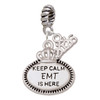 Silver Plated Keep Calm EMT is Here - Silver Plated Twist Rope Bead Charm Dangle with Mini Year 2026: Year to Remember Jewelry Gift - Celebrations