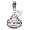 Silver Plated Keep Calm The Pharmacist is Here - Silver Plated Twist Rope Bead Charm Dangle with Mini Year 2026: Year to Remember Jewelry Gift - Celebrations