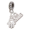 Silver Plated Small Heart Hamsa Hand - Silver Plated Twist Rope Bead Charm Dangle with Mini Year 2026: Year to Remember Jewelry Gift - Celebrations