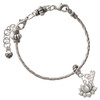 Silver Plated Small Lotus Flower - Silver Plated Twist Rope Bead Charm Dangle with Mini Year 2026 on a large hole bead bracelet Jewelry Ideas and Examples