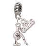 Silver Plated Small Gymnast Balance Beam - Silver Plated Twist Rope Bead Charm Dangle with Mini Year 2026: Year to Remember Jewelry Gift - Celebrations