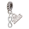 Silver Plated Mini Infinity Sign - Silver Plated Twist Rope Bead Charm Dangle with Mini Year 2026: Year to Remember Jewelry Gift - Celebrations