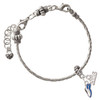 Silver Plated Mini Royal Blue Running Shoe - Silver Plated Twist Rope Bead Charm Dangle with Mini Year 2026 on a large hole bead bracelet Jewelry Ideas and Examples