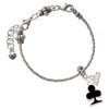 Silver Plated Card Suit - Black Club - Silver Plated Twist Rope Bead Charm Dangle with Mini Year 2026 on a large hole bead bracelet Jewelry Ideas and Examples