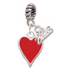Silver Plated Card Suit - Red Heart - Silver Plated Twist Rope Bead Charm Dangle with Mini Year 2026: Year to Remember Jewelry Gift - Celebrations
