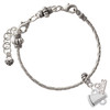 Silver Plated Mini Megaphone - Silver Plated Twist Rope Bead Charm Dangle with Mini Year 2026 on a large hole bead bracelet Jewelry Ideas and Examples