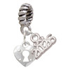 Silver Plated Mini Heart Lock - Silver Plated Twist Rope Bead Charm Dangle with Mini Year 2026: Year to Remember Jewelry Gift - Celebrations