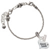 Silver Plated Large Good Luck Heart - Silver Plated Twist Rope Bead Charm Dangle with Mini Year 2026 on a large hole bead bracelet Jewelry Ideas and Examples
