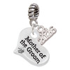 Silver Plated Large Mother of the Groom Heart - Silver Plated Twist Rope Bead Charm Dangle with Mini Year 2026: Year to Remember Jewelry Gift - Celebrations