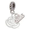 Silver Plated Small Rose Outline - Silver Plated Twist Rope Bead Charm Dangle with Mini Year 2026: Year to Remember Jewelry Gift - Celebrations