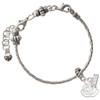 Silver Plated Small Rose Outline - Silver Plated Twist Rope Bead Charm Dangle with Mini Year 2026 on a large hole bead bracelet Jewelry Ideas and Examples