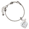 Silver Plated Baby Feet Heart Locket - Silver Plated Twist Rope Bead Charm Dangle with Mini Year 2026 on a large hole bead bracelet Jewelry Ideas and Examples