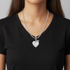 Silver Plated Baby Feet Heart Locket - Silver Plated Twist Rope Bead Charm Dangle with Mini Year 2026 as a necklace pendant