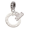 Silver Plated Hammered Karma Ring - Silver Plated Twist Rope Bead Charm Dangle with Mini Year 2026: Year to Remember Jewelry Gift - Celebrations