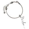 Silver Plated Rifle - Silver Plated Twist Rope Bead Charm Dangle with Mini Year 2026 on a large hole bead bracelet Jewelry Ideas and Examples