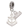 Silver Plated Anchor with Heart - Silver Plated Twist Rope Bead Charm Dangle with Mini Year 2026: Year to Remember Jewelry Gift - Celebrations