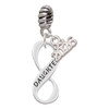Silver Plated Daughter Infinity Sign - Silver Plated Twist Rope Bead Charm Dangle with Mini Year 2026: Year to Remember Jewelry Gift - Celebrations
