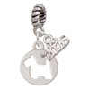 Silver Plated Scottie Dog Silhouette - Silver Plated Twist Rope Bead Charm Dangle with Mini Year 2026: Year to Remember Jewelry Gift - Celebrations