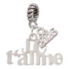 Silver Plated Large Je T'aime - Silver Plated Twist Rope Bead Charm Dangle with Mini Year 2026: Year to Remember Jewelry Gift - Celebrations