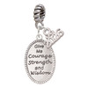 Give Me Courage Strength Wisdom Medallion - Silver Plated Twist Rope Bead Charm Dangle with Mini Year 2026: Year to Remember Jewelry Gift - Celebrations