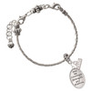 Give Me Courage Strength Wisdom Medallion - Silver Plated Twist Rope Bead Charm Dangle with Mini Year 2026 on a large hole bead bracelet Jewelry Ideas and Examples