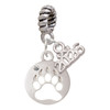 Silver Plated Bear Paw Silhouette - Silver Plated Twist Rope Bead Charm Dangle with Mini Year 2026: Year to Remember Jewelry Gift - Celebrations
