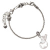 Silver Plated Butterfly Silhouette - Silver Plated Twist Rope Bead Charm Dangle with Mini Year 2026 on a large hole bead bracelet Jewelry Ideas and Examples