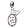 Silver Plated Walk with Jesus Oval - Silver Plated Twist Rope Bead Charm Dangle with Mini Year 2026: Year to Remember Jewelry Gift - Celebrations