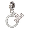Silver Plated Passionate Fearless Strong Infinity Ring - Silver Plated Twist Rope Bead Charm Dangle with Mini Year 2026: Year to Remember Jewelry Gift - Celebrations