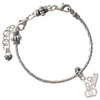 Silver Plated Mini Handcuffs - Silver Plated Twist Rope Bead Charm Dangle with Mini Year 2026 on a large hole bead bracelet Jewelry Ideas and Examples