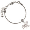 Silver Plated Tiger Cub - Silver Plated Twist Rope Bead Charm Dangle with Mini Year 2026 on a large hole bead bracelet Jewelry Ideas and Examples