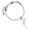 Silver Plated 3-D Graduation Hat - Silver Plated Twist Rope Bead Charm Dangle with Mini Year 2026 on a large hole bead bracelet Jewelry Ideas and Examples