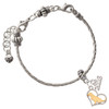 Two-tone Labrador Silhouette Heart - Silver Plated Twist Rope Bead Charm Dangle with Mini Year 2026 on a large hole bead bracelet Jewelry Ideas and Examples