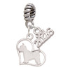 Silver Plated Westie Silhouette Heart - Silver Plated Twist Rope Bead Charm Dangle with Mini Year 2026: Year to Remember Jewelry Gift - Celebrations