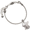 Silver Plated Elephant with Baby - Silver Plated Twist Rope Bead Charm Dangle with Mini Year 2026 on a large hole bead bracelet Jewelry Ideas and Examples